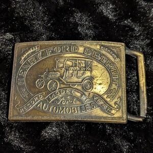 Brass-metal Henry Ford Model T belt buckle